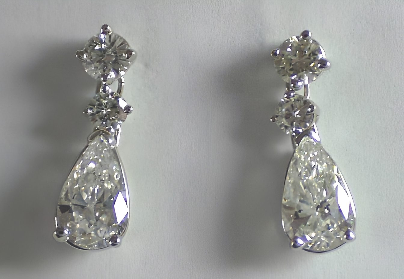 Elegant teardrop diamond earrings